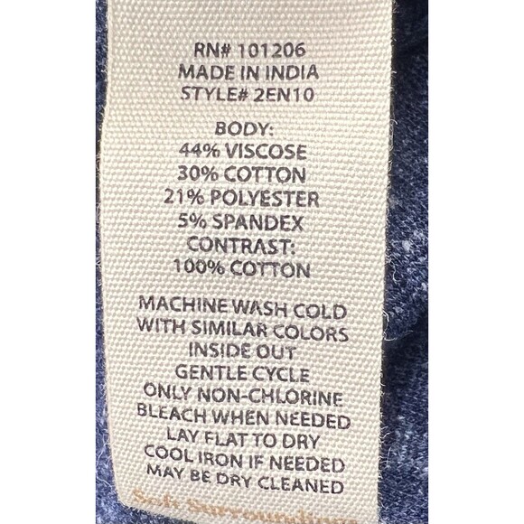 Soft Surroundings Blue Lima Long Sleeve Printed Knit Tunic Dress MED Minimalist - Picture 15 of 15